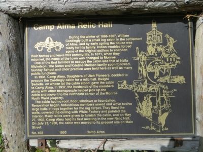 Camp Alma Relic Hall Marker image. Click for full size.