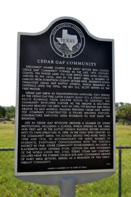 Cedar Gap Community Marker image. Click for full size.