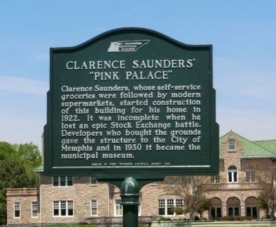 Clarence Saunders' "Pink Palace" Marker image. Click for full size.