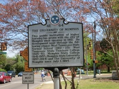 The University of Memphis Marker image. Click for full size.