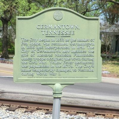 Germantown, Tennessee Marker. Click for full size. Germantown, Tennessee Marker image. Click for full size.