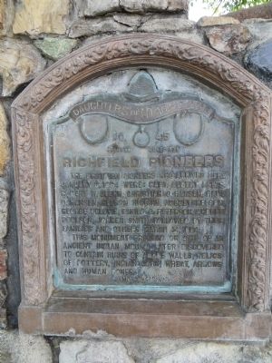 Richfield Pioneers Marker. Click for full size. Richfield Pioneers Marker image. Click for full size.
