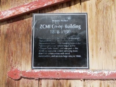 ZCMI Co-Op Building 1878-1930 Marker. Click for full size. ZCMI Co-Op Building 1878-1930 Marker image. Click for full size.