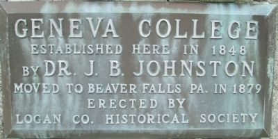 Geneva College Marker. Click for full size. Geneva College Marker image. Click for full size.