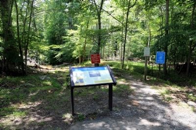 Wolf Run Shoals Marker at the End of the Paved Road image. Click for full size.