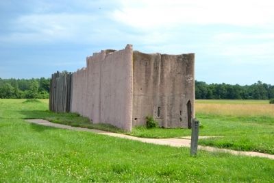 Reconstruction of Stockade Wall image. Click for full size.