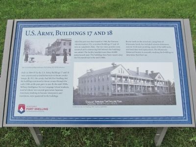 U.S. Army, Buildings 17 and 18 Marker image. Click for full size.