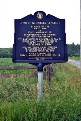Stewart-Griesinger Cemetery Marker. Click for full size. Stewart-Griesinger Cemetery Marker image. Click for full size.