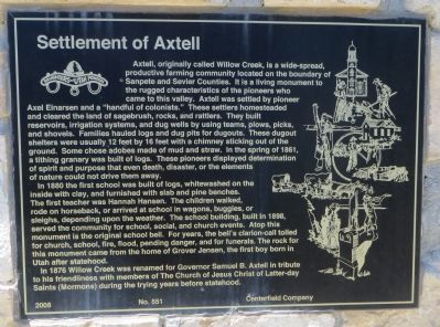 Settlement of Axtell Marker image. Click for full size.