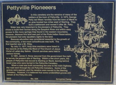 Pettyville Pioneers Marker image. Click for full size.