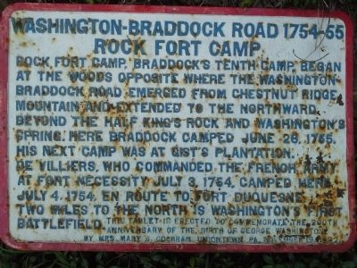 Washington-Braddock Road 1754-55 Marker image. Click for full size.