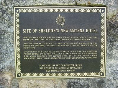 Site of Sheldon's New Smyrna Hotel Marker image. Click for full size.