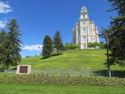 The Manti Temple and Marker image. Click for full size.