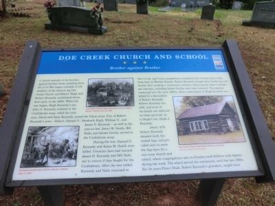 Doe Creek Church and School Marker image. Click for full size.