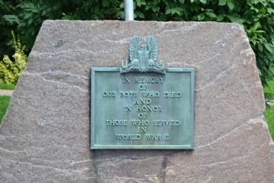 Mendon World War II Memorial Marker image. Click for full size.