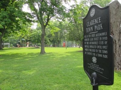 Clarence Town Park Marker - View Towards Playgrounds image. Click for full size.
