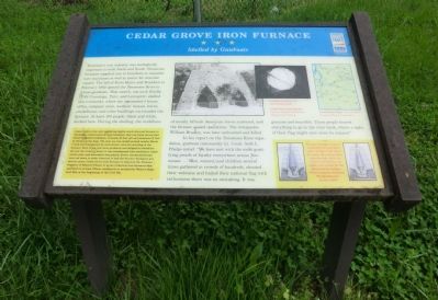 Cedar Grove Iron Furnace Marker image. Click for full size.