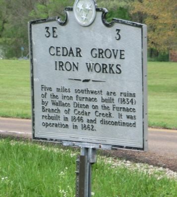 Cedar Grove Iron Works Marker image. Click for full size.