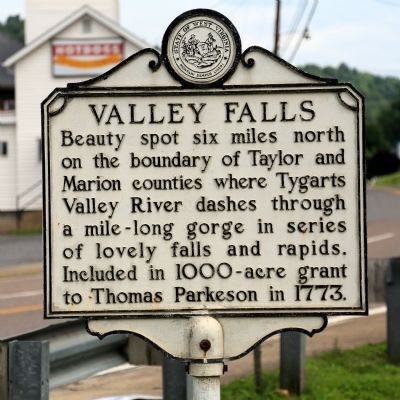 Valley Falls Marker. Click for full size. Valley Falls Marker image. Click for full size.