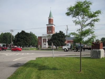 Harris Hill Marker, Main Street in Background image. Click for full size.