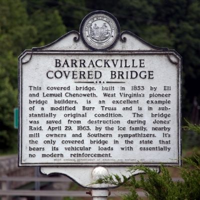 Barrackville Covered Bridge Marker image. Click for full size.