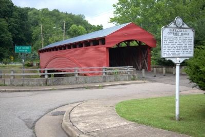 Barrackville Covered Bridge and Marker image. Click for full size.
