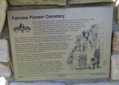 Fairview Pioneer Cemetery Marker image. Click for full size.