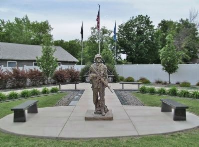 Soldier and Benches in Center Walkway image. Click for full size.