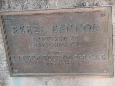 Rebel Cannon Plaque image. Click for full size.