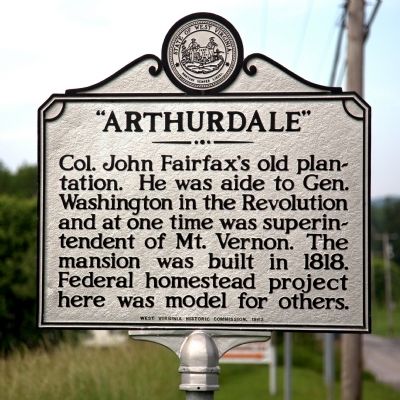 “Arthurdale” Marker image. Click for full size.