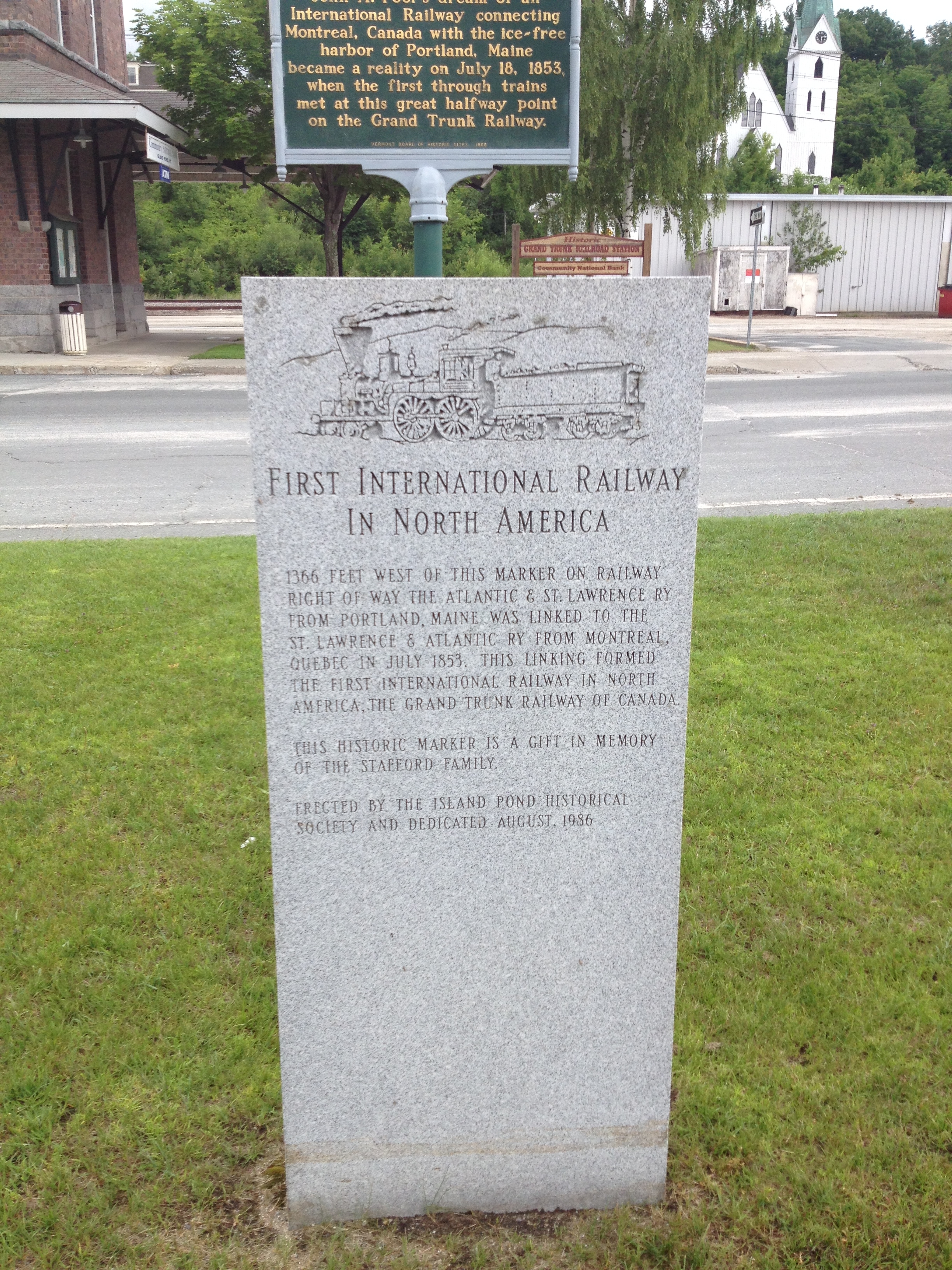 First International Railway in North America Marker