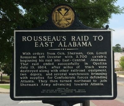 Rosseau's Raid to East Alabama Marker image. Click for full size.
