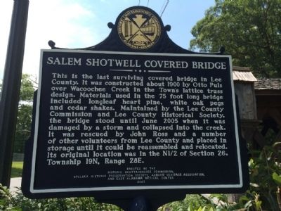 Salem Shotwell Covered Bridge Marker. Click for full size. Salem Shotwell Covered Bridge Marker image. Click for full size.
