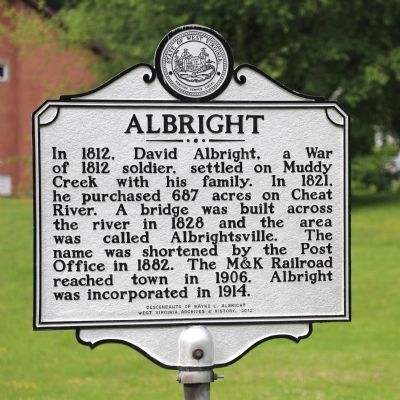 Albright Marker image. Click for full size.