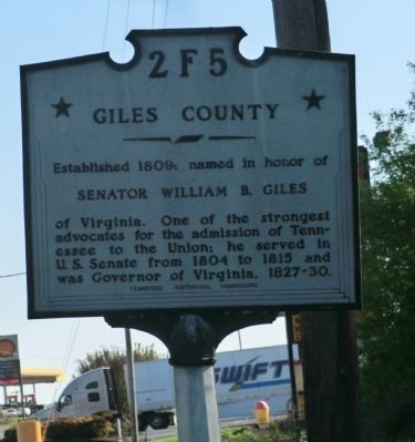 Giles County side of the marker image. Click for full size.