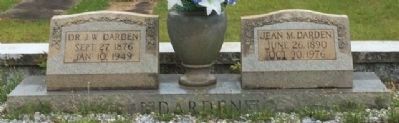 Grave Marker of Dr. & Mrs. John W. Darden image. Click for full size.