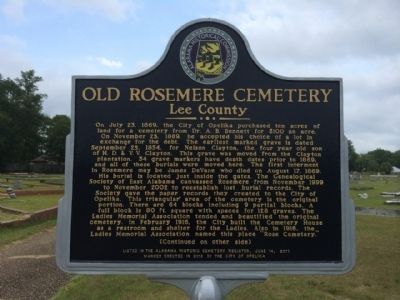 Old Rosemere Cemetery Marker image. Click for full size.