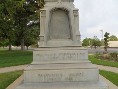 Pioneer Monument Marker <i> Left Plinth:</i> image. Click for full size.