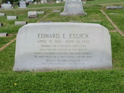 Edward Everett Eslick April 19, 1872-June 14, 1932 image. Click for full size.
