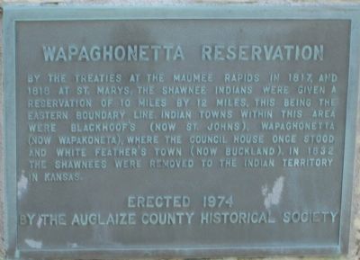 Wapaghonetta Reservation Marker close up image. Click for full size.