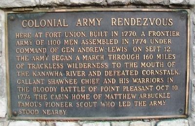 Colonial Army Rendezvous Marker. Click for full size. Colonial Army Rendezvous Marker image. Click for full size.