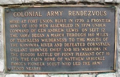 Colonial Army Rendezvous Marker image. Click for full size.
