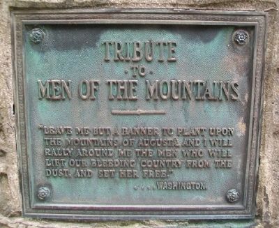 Tribute to Men of the Mountains Marker. Click for full size. Tribute to Men of the Mountains Marker image. Click for full size.
