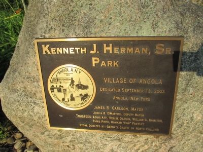 Kenneth J. Herman, Sr. Park Plaque image. Click for full size.