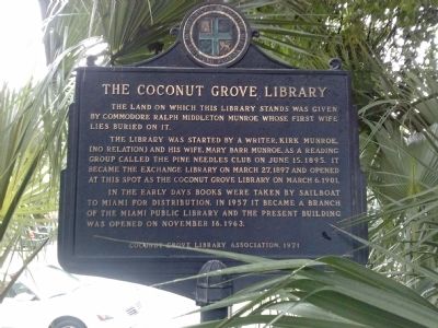 The Coconut Grove Library Marker image. Click for full size.