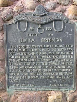 Uinta Springs Settlement Marker image. Click for full size.