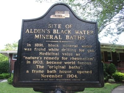 Site of Alden's Black Water Mineral Baths Marker image. Click for full size.