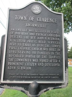 Town of Clarence - Swormville Marker image. Click for full size.