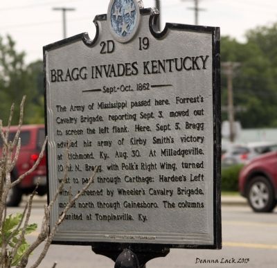 Bragg Invades Kentucky Marker image. Click for full size.