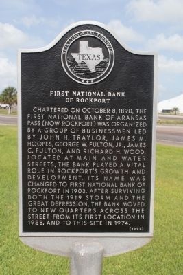 First National Bank of Rockport Marker image. Click for full size.